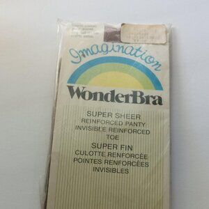 Taupe One Size Panty Hose Stocking WonderBra Imagination Nylon Vintage Pantyhose